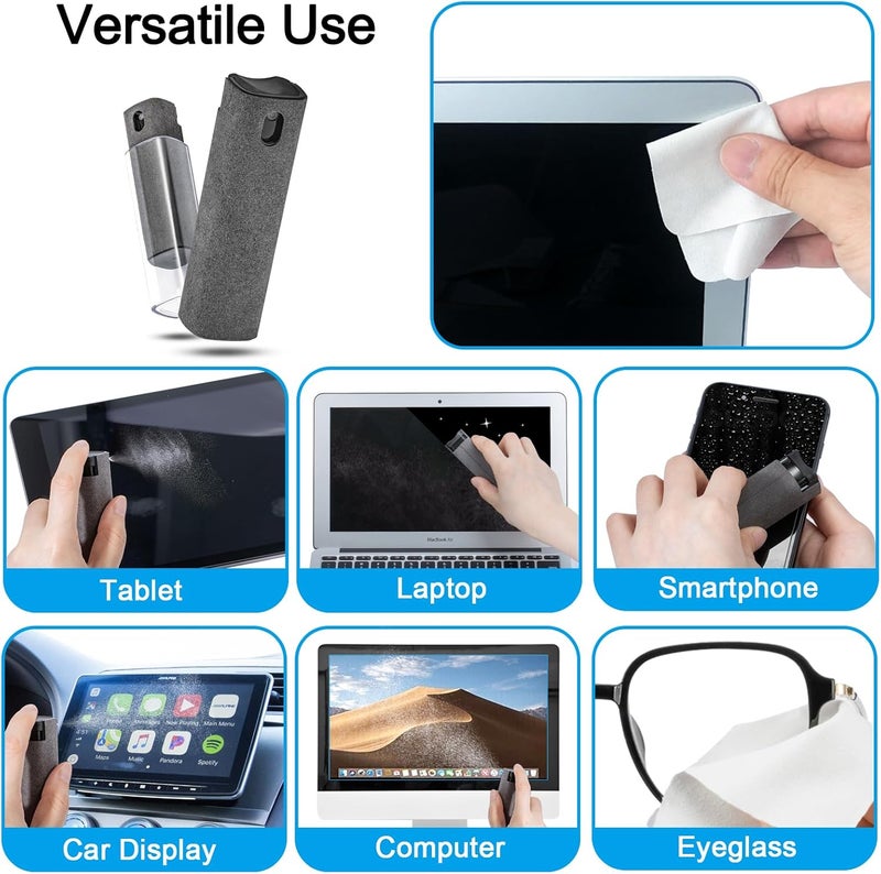 walrfid 2 Pack Computer Screen Cleaner, MacBook Screen Cleaner Spray and Wipe, Electronic Computer Laptop Cleaning Kit for iPad Pro, iPhone, Smartphone, Monitor, Car Display, Tablet, TV Screens, Grey - Image 5